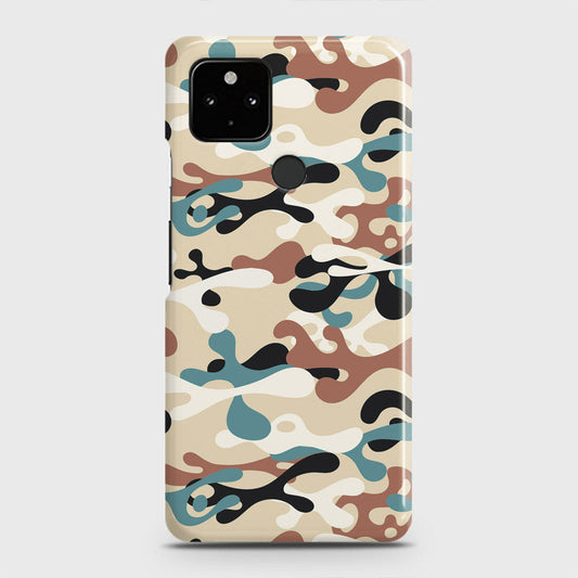 Google Pixel 5 Cover - Camo Series - Black & Brown Design - Matte Finish - Snap On Hard Case with LifeTime Colors Guarantee