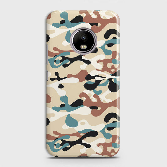 Motorola E4 Cover - Camo Series - Black & Brown Design - Matte Finish - Snap On Hard Case with LifeTime Colors Guarantee