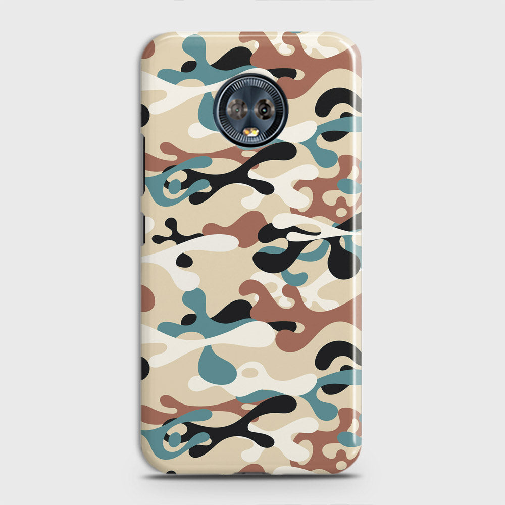 Motorola Moto G6 Plus Cover - Camo Series - Black & Brown Design - Matte Finish - Snap On Hard Case with LifeTime Colors Guarantee