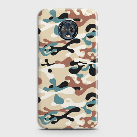 Motorola Moto G6 Plus Cover - Camo Series - Black & Brown Design - Matte Finish - Snap On Hard Case with LifeTime Colors Guarantee