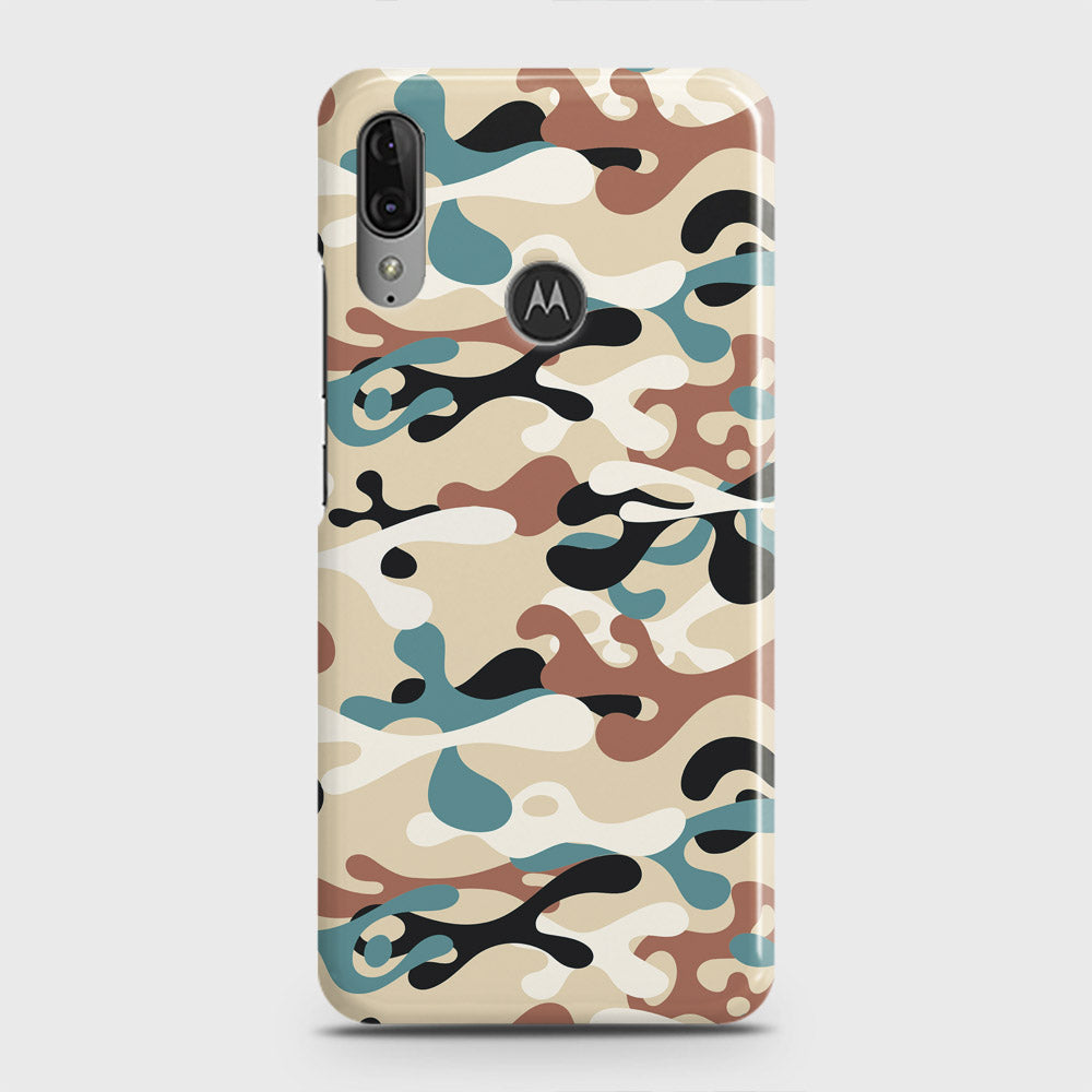 Motorola Moto E6 Plus Cover - Camo Series - Black & Brown Design - Matte Finish - Snap On Hard Case with LifeTime Colors Guarantee