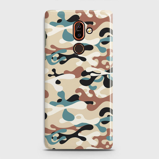 Nokia 7 Plus Cover - Camo Series - Black & Brown Design - Matte Finish - Snap On Hard Case with LifeTime Colors Guarantee