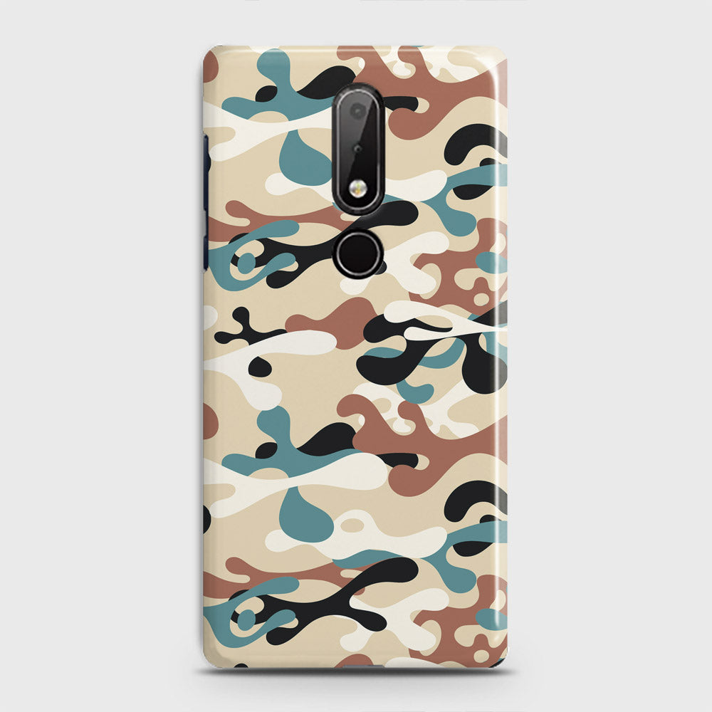 Nokia 7.1 Cover - Camo Series - Black & Brown Design - Matte Finish - Snap On Hard Case with LifeTime Colors Guarantee