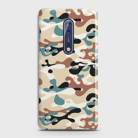 Nokia 8 Cover - Camo Series - Black & Brown Design - Matte Finish - Snap On Hard Case with LifeTime Colors Guarantee