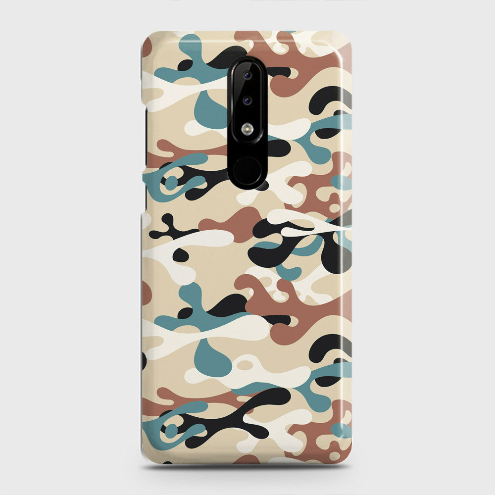 Nokia 5.1 Plus / Nokia X5  Cover - Camo Series - Black & Brown Design - Matte Finish - Snap On Hard Case with LifeTime Colors Guarantee