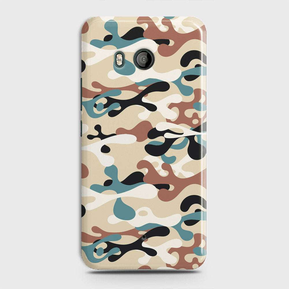 HTC U11  Cover - Camo Series - Black & Brown Design - Matte Finish - Snap On Hard Case with LifeTime Colors Guarantee