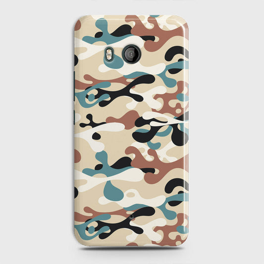 HTC U11  Cover - Camo Series - Black & Brown Design - Matte Finish - Snap On Hard Case with LifeTime Colors Guarantee