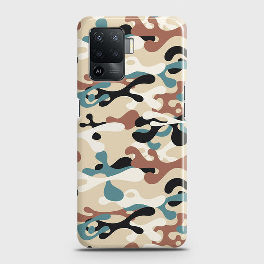 Oppo F19 Pro Cover - Camo Series - Black & Brown Design - Matte Finish - Snap On Hard Case with LifeTime Colors Guarantee