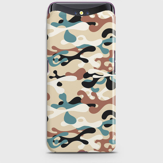 Oppo Find X Cover - Camo Series - Black & Brown Design - Matte Finish - Snap On Hard Case with LifeTime Colors Guarantee