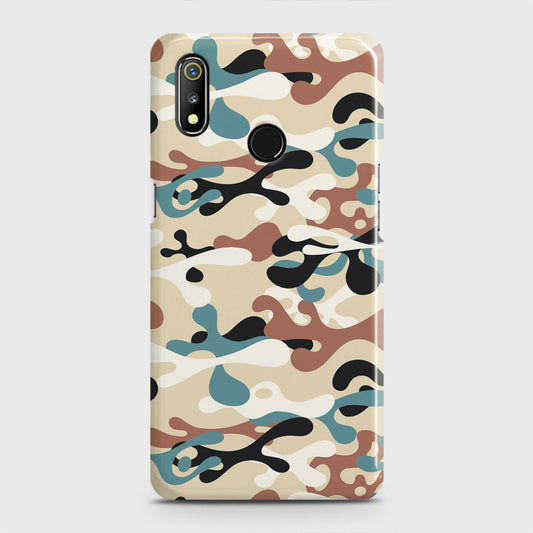 Realme 3 Cover - Camo Series - Black & Brown Design - Matte Finish - Snap On Hard Case with LifeTime Colors Guarantee