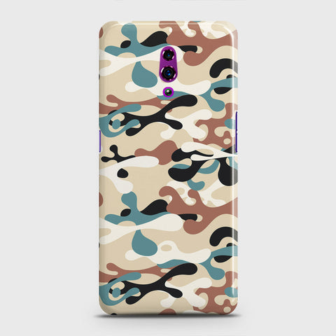 Oppo Reno Cover - Camo Series - Black & Brown Design - Matte Finish - Snap On Hard Case with LifeTime Colors Guarantee