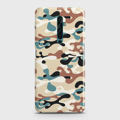 Oppo Reno 2Z Cover - Camo Series - Black & Brown Design - Matte Finish - Snap On Hard Case with LifeTime Colors Guarantee