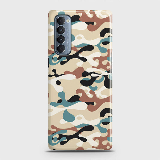 Oppo Reno 4 Pro 4G Cover - Camo Series - Black & Brown Design - Matte Finish - Snap On Hard Case with LifeTime Colors Guarantee