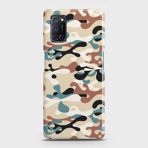 Oppo A92 Cover - Camo Series - Black & Brown Design - Matte Finish - Snap On Hard Case with LifeTime Colors Guarantee
