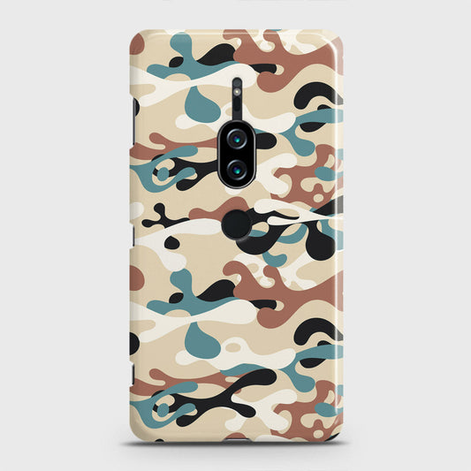 Sony Xperia XZ2 Premium Cover - Camo Series - Black & Brown Design - Matte Finish - Snap On Hard Case with LifeTime Colors Guarantee