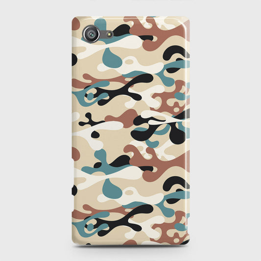 Sony Xperia Z5 Compact / Z5 Mini Cover - Camo Series - Black & Brown Design - Matte Finish - Snap On Hard Case with LifeTime Colors Guarantee