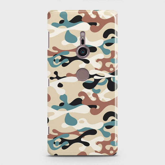 Sony Xperia XZ2 Cover - Camo Series - Black & Brown Design - Matte Finish - Snap On Hard Case with LifeTime Colors Guarantee