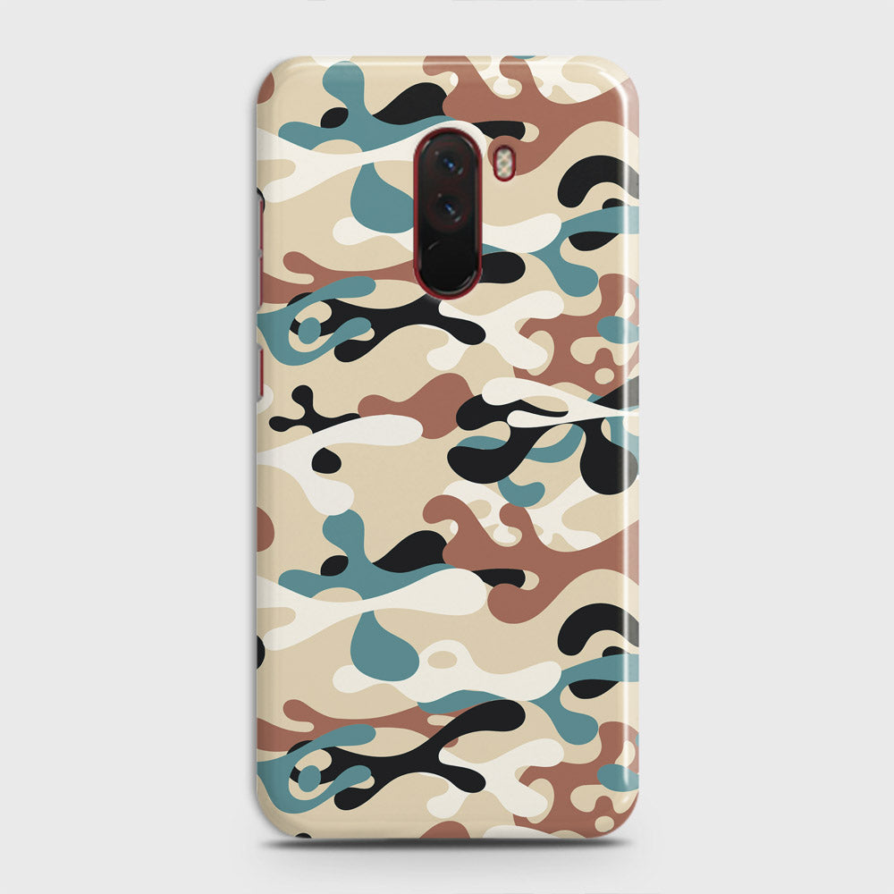 Xiaomi Pocophone F1  Cover - Camo Series - Black & Brown Design - Matte Finish - Snap On Hard Case with LifeTime Colors Guarantee
