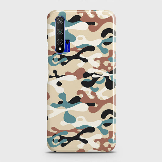 Honor 20 Cover - Camo Series - Black & Brown Design - Matte Finish - Snap On Hard Case with LifeTime Colors Guarantee