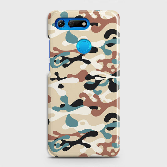 Huawei Honor View 20 Cover - Camo Series - Black & Brown Design - Matte Finish - Snap On Hard Case with LifeTime Colors Guarantee