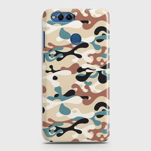 Huawei Honor 7X Cover - Camo Series - Black & Brown Design - Matte Finish - Snap On Hard Case with LifeTime Colors Guarantee