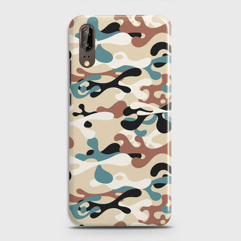 Huawei P20 Cover - Camo Series - Black & Brown Design - Matte Finish - Snap On Hard Case with LifeTime Colors Guarantee
