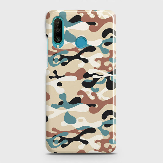 Huawei P30 lite Cover - Camo Series - Black & Brown Design - Matte Finish - Snap On Hard Case with LifeTime Colors Guarantee