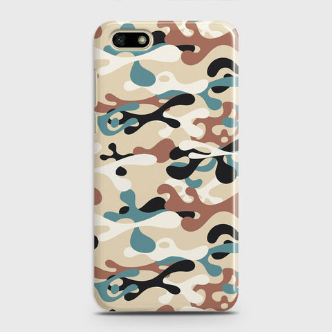 Huawei Y5 Prime 2018 Cover - Camo Series - Black & Brown Design - Matte Finish - Snap On Hard Case with LifeTime Colors Guarantee