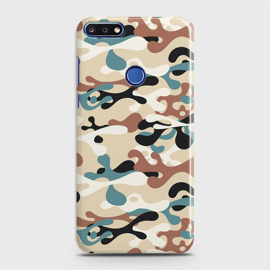 Huawei Honor 7C Cover - Camo Series - Black & Brown Design - Matte Finish - Snap On Hard Case with LifeTime Colors Guarantee
