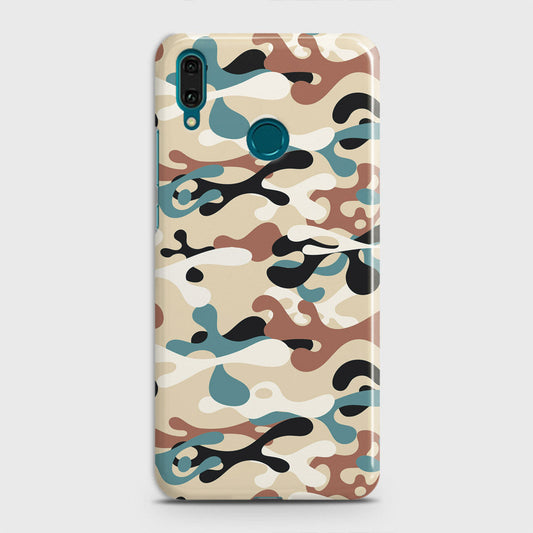 Huawei Y9 2019 Cover - Camo Series - Black & Brown Design - Matte Finish - Snap On Hard Case with LifeTime Colors Guarantee