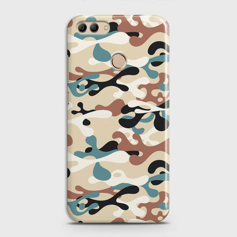 Huawei Y9 2018 Cover - Camo Series - Black & Brown Design - Matte Finish - Snap On Hard Case with LifeTime Colors Guarantee