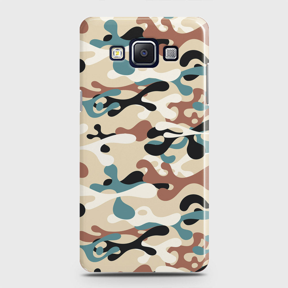 Samsung Galaxy A7 2015 Cover - Camo Series - Black & Brown Design - Matte Finish - Snap On Hard Case with LifeTime Colors Guarantee