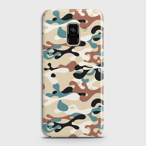 Samsung Galaxy A8 2018 Cover - Camo Series - Black & Brown Design - Matte Finish - Snap On Hard Case with LifeTime Colors Guarantee
