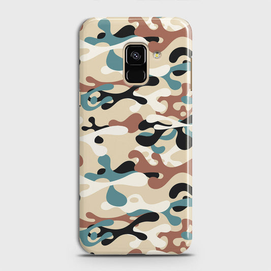 Samsung Galaxy A8 Plus 2018 Cover - Camo Series - Black & Brown Design - Matte Finish - Snap On Hard Case with LifeTime Colors Guarantee