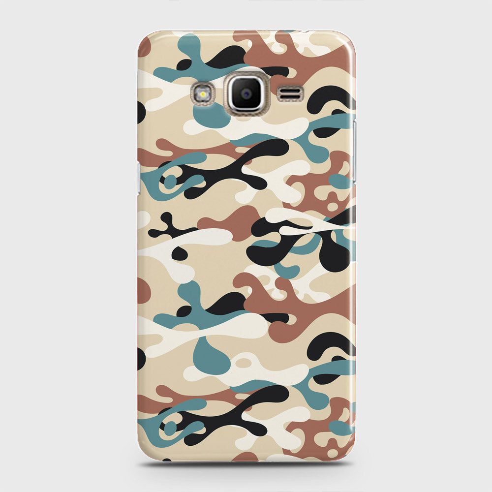Samsung Galaxy J7 Core Cover - Camo Series - Black & Brown Design - Matte Finish - Snap On Hard Case with LifeTime Colors Guarantee