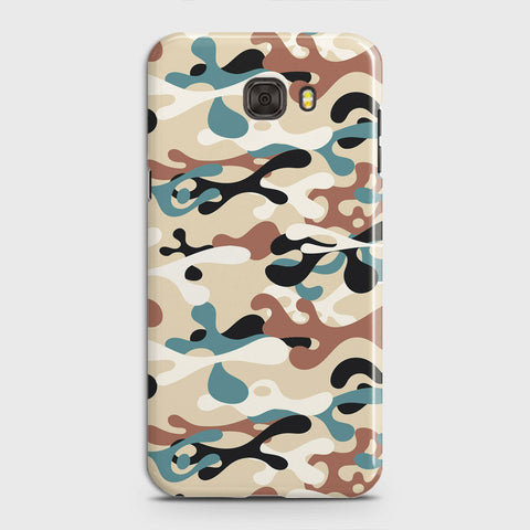 Samsung Galaxy C7 Cover - Camo Series - Black & Brown Design - Matte Finish - Snap On Hard Case with LifeTime Colors Guarantee