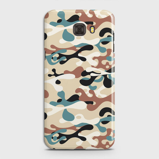 Samsung Galaxy C7 Pro Cover - Camo Series - Black & Brown Design - Matte Finish - Snap On Hard Case with LifeTime Colors Guarantee