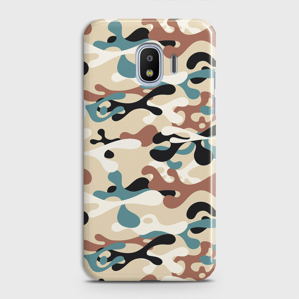 Samsung Galaxy J4 2018 Cover - Camo Series - Black & Brown Design - Matte Finish - Snap On Hard Case with LifeTime Colors Guarantee