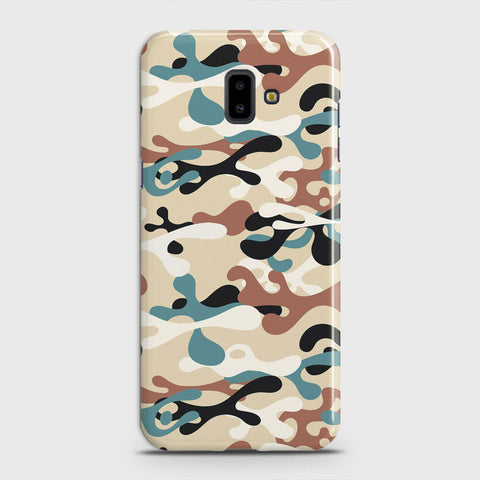 Samsung Galaxy J6 Plus 2018 Cover - Camo Series - Black & Brown Design - Matte Finish - Snap On Hard Case with LifeTime Colors Guarantee