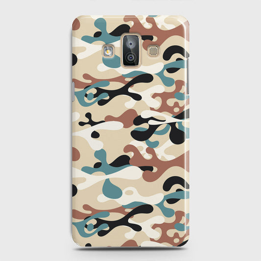 Samsung Galaxy J7 Duo Cover - Camo Series - Black & Brown Design - Matte Finish - Snap On Hard Case with LifeTime Colors Guarantee
