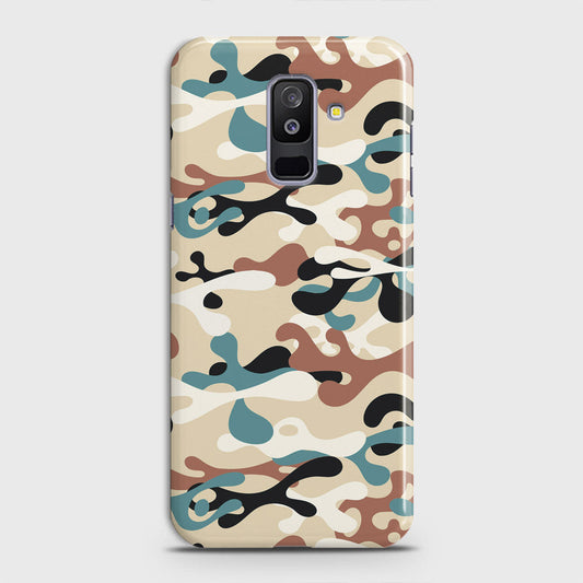 Samsung Galaxy J8 2018 Cover - Camo Series - Black & Brown Design - Matte Finish - Snap On Hard Case with LifeTime Colors Guarantee