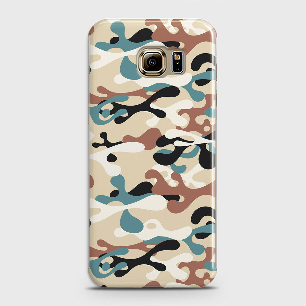 Samsung Galaxy S6 Edge Cover - Camo Series - Black & Brown Design - Matte Finish - Snap On Hard Case with LifeTime Colors Guarantee