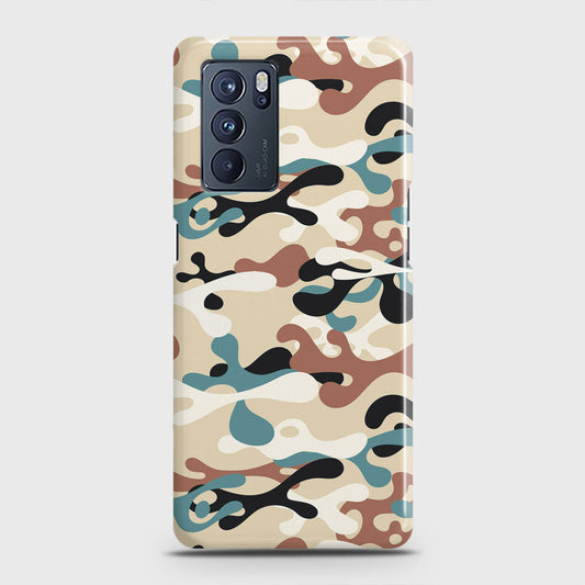 Oppo Reno 6 Pro 5G Cover - Camo Series - Black & Brown Design - Matte Finish - Snap On Hard Case with LifeTime Colors Guarantee