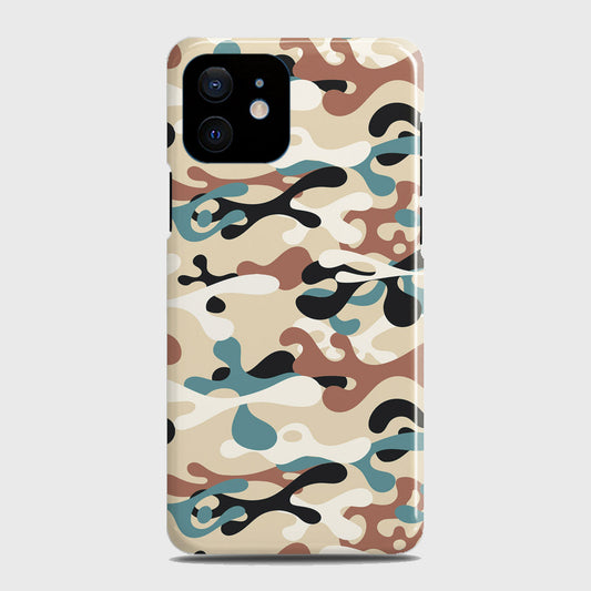 iPhone 12 Mini Cover - Camo Series - Black & Brown Design - Matte Finish - Snap On Hard Case with LifeTime Colors Guarantee