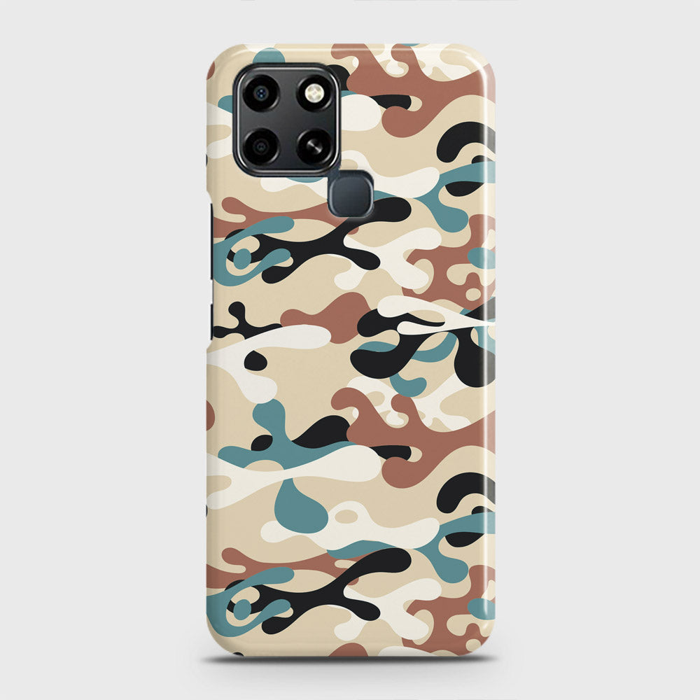 Infinix Smart 6 Cover - Camo Series - Black & Brown Design - Matte Finish - Snap On Hard Case with LifeTime Colors Guarantee