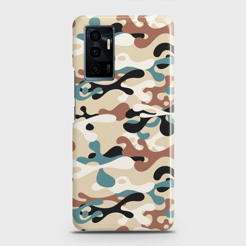 Vivo V23e Cover - Camo Series - Black & Brown Design - Matte Finish - Snap On Hard Case with LifeTime Colors Guarantee