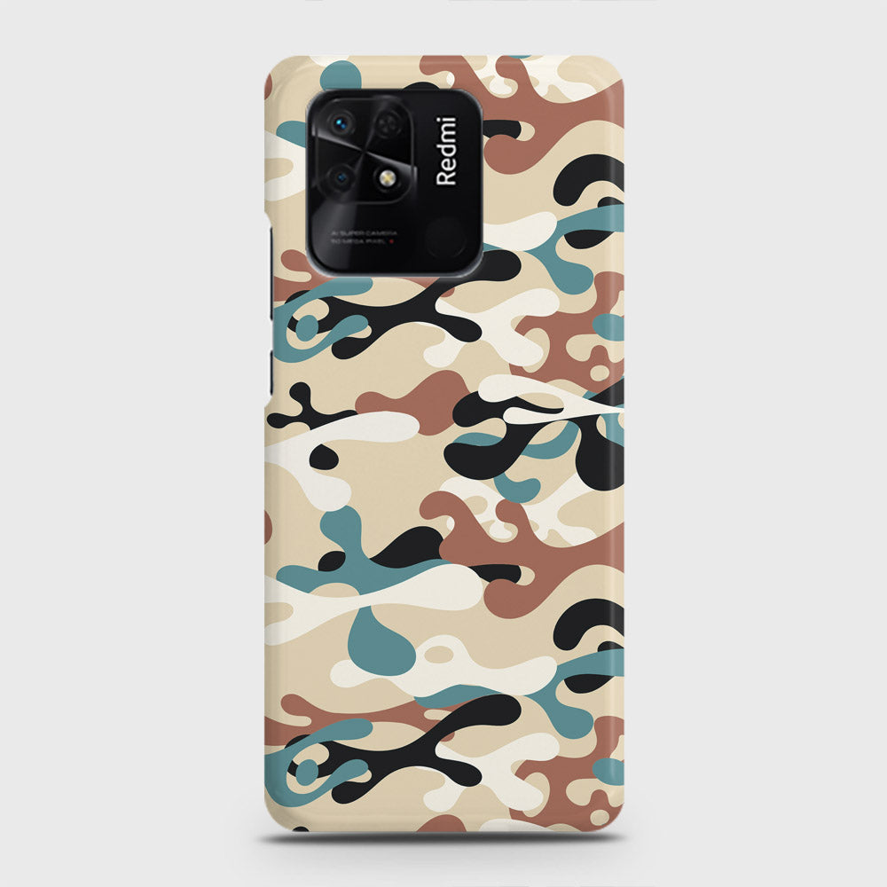 Xiaomi Redmi 10C Cover - Camo Series - Black & Brown Design - Matte Finish - Snap On Hard Case with LifeTime Colors Guarantee
