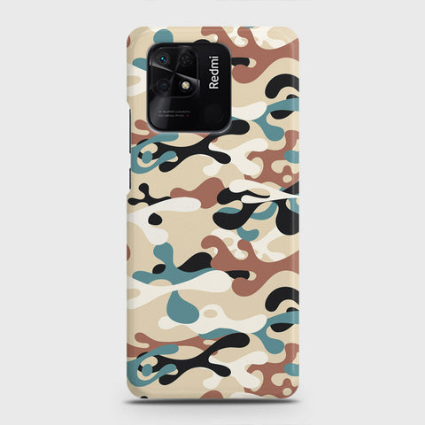 Xiaomi Redmi 10C Cover - Camo Series - Black & Brown Design - Matte Finish - Snap On Hard Case with LifeTime Colors Guarantee