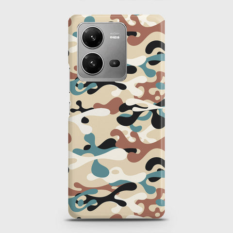 Vivo V25 Cover - Camo Series - Black & Brown Design - Matte Finish - Snap On Hard Case with LifeTime Colors Guarantee
