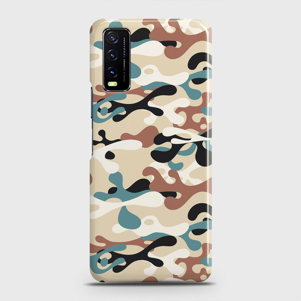 Vivo Y12a  Cover - Camo Series - Black & Brown Design - Matte Finish - Snap On Hard Case with LifeTime Colors Guarantee